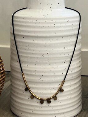 Modern Minimalist Brass Bead Necklace with adjustable Clasp